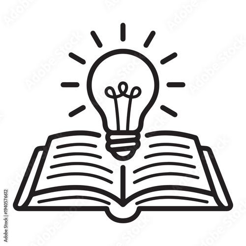 Illuminating the mind through reading, this icon represents the spark of innovation, wisdom, and discovery found within every open book.