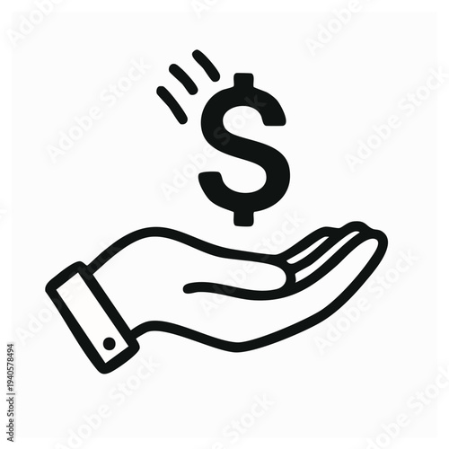 : Empathetic Financial Support and Helping Hand Icon