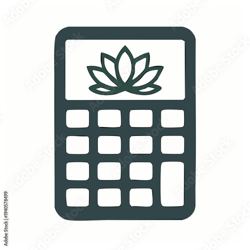 Mindful Accounting Calculator and Lotus Flower Icon