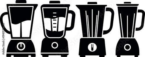 Four different blender designs vector illustration, flat design graphics