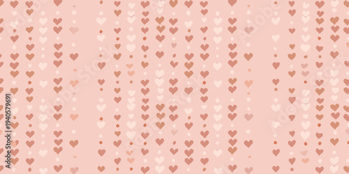 Delicate pattern of small hearts in shades of pink and peach