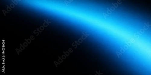 Abstract, a mesmerizing arc of radiant blue energy gracefully sweeps across a backdrop of deep black. The luminous gradient creates a captivating play of light and shadow.