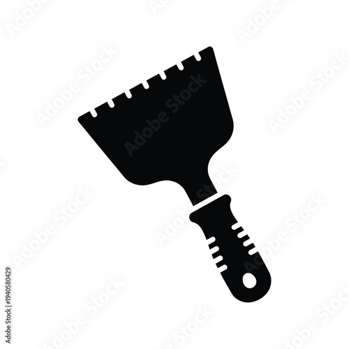 Putty knife silhoutte vector icon for construction and renovation tools isolated on white