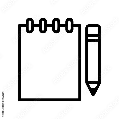 Notebook and Pencil Icon