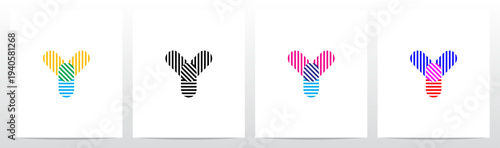 Horizontal Vertical Diagonal Lines Letter Initial Logo Design Y