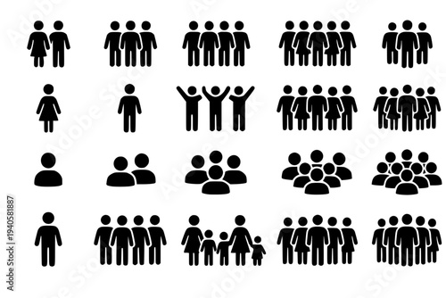 Simple People Group Icons