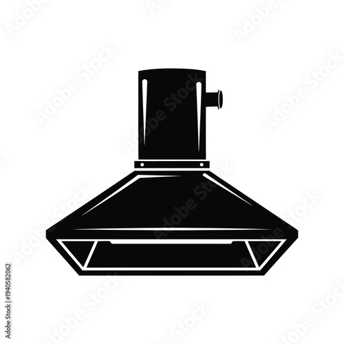 Kitchen hood vector silhoutte icon isolated on white background for ventilation design