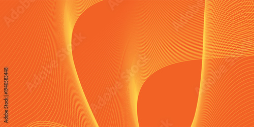 Abstract orange background with flowing wave lines. Glowing wavy lines. Shiny colorful moving lines design element. Modern dynamic wave pattern. Suit for website, poster, brochure, banner, flyer