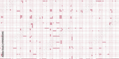 Abstract grid pattern with scattered pink rectangular shapes