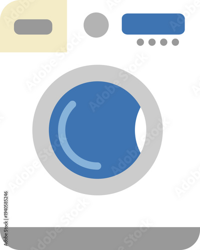 Washing machine front loader icon isolated on white background