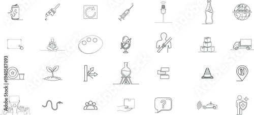 A collection of 20th century sketches and doodles on a white background