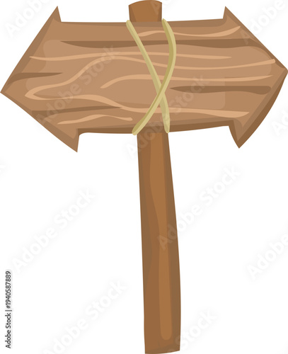 Double Pointer Wooden Sign