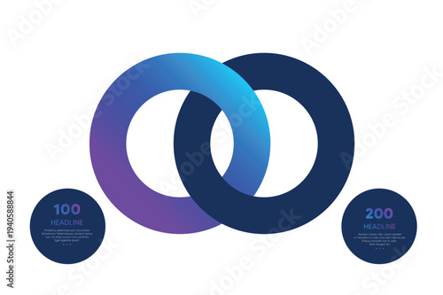Two Circle Diagram Infographic For Abstract Process Visualization.