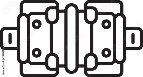 Hinge icon in simple flat design with dark color on white background for user interface