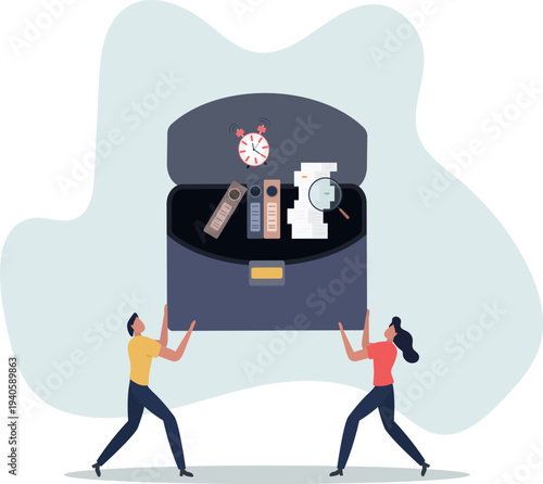 sorting unorganized stacks and heap.business and time management concept.person's life situation and his activities.