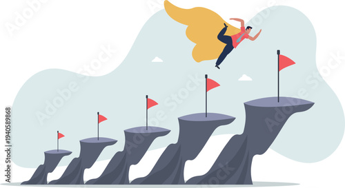 Challenge to achieve success milestone, goal or business target, winning mission or career development, growth or progress journey,person's life situation and his activities.