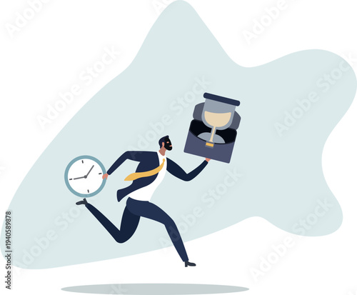 Steal time, productivity or procrastination problem, work efficiency to finish in deadline, strategy or accomplishment concept.person's life situation and his activities.