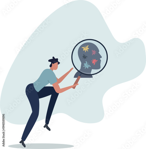 Mental health awareness and emotional inner self care.Psychology or psychotherapy research to help people solve mind problems.person's life situation and his activities.