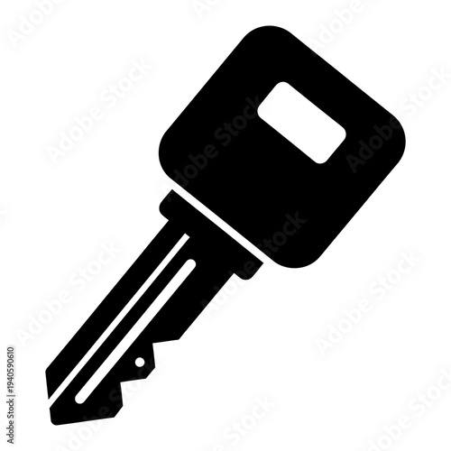 Car key icon black silhouette graphic resource for automotive security and access