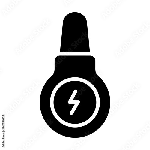 Power bank icon with lightning bolt symbol for energy and charging graphic resource