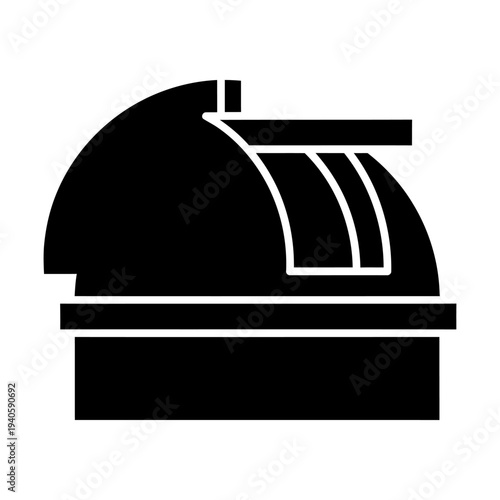 Astronomical observatory silhouette icon for science and space research