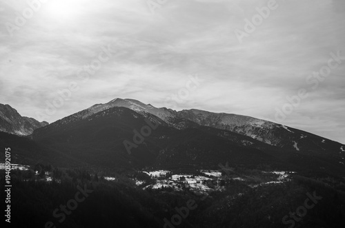Photography mountains in the fog