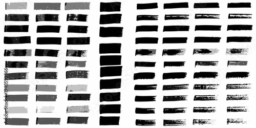 Abstract arrangement of rectangular brush strokes in varying shades of gray