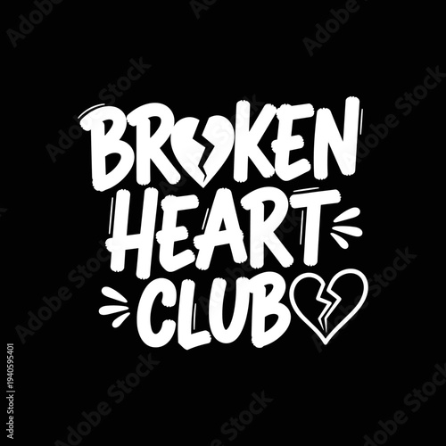 Broken Heart Club Typography Design.