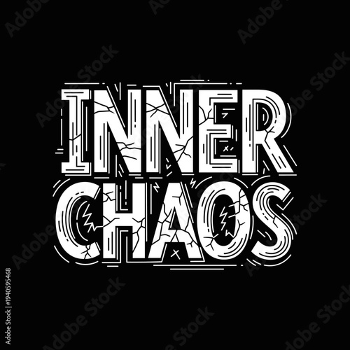 Inner Chaos text design with distressed texture and bold typography.