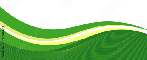 Vector green line background curve element with white space for text and message design, overlapping layers,