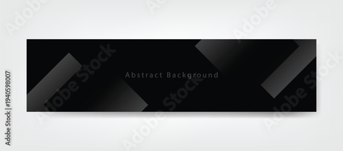 Abstract Black Geometric Horizontal Cover Template