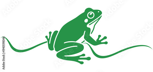 Vector silhouette illustration of a frog preparing to jump.