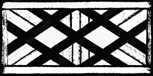 Abstract black and white geometric pattern with diamond shaped elements