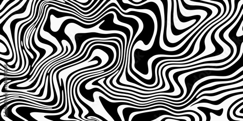 Abstract optical illusion featuring swirling black and white lines