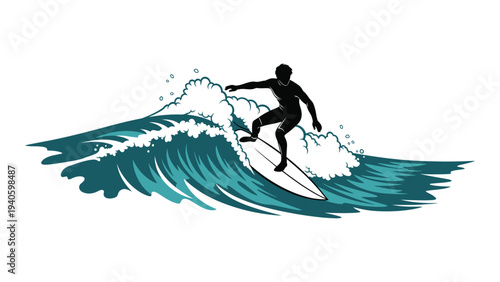 A surfer riding a wave on a surfboard