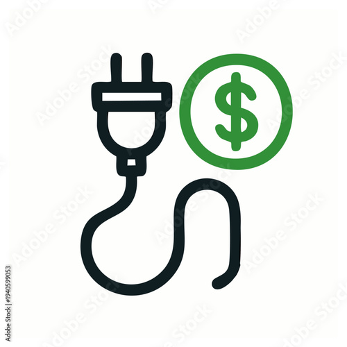 Electric Vehicle EV Charging and Tax Credit Icon