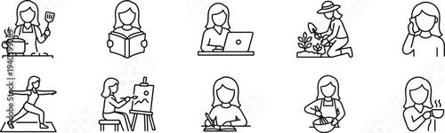 Ancient egyptian hieroglyphic symbols and illustrations