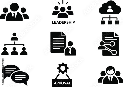Business management and leadership icons