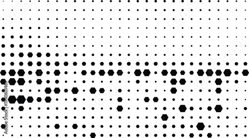 Illustration of black dot pattern on white background isolated on white background