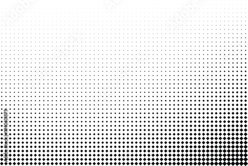 Illustration of inverted halftone gradient with dotwork on white background