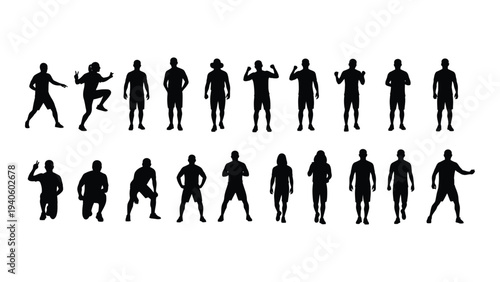 A group of people in various dance poses