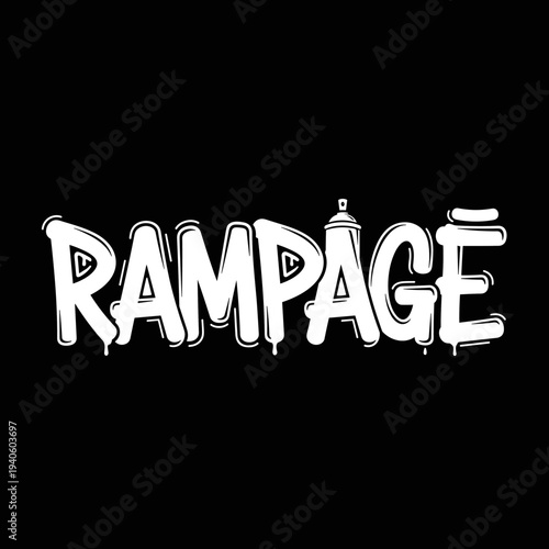 Graffiti Style Rampage Text Design.