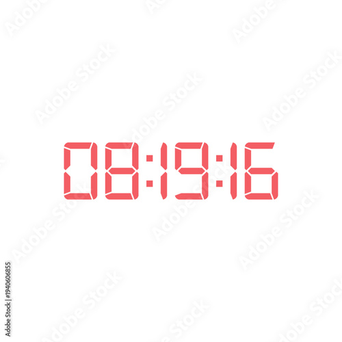 LED digital clock number for counter or calculator mockup design