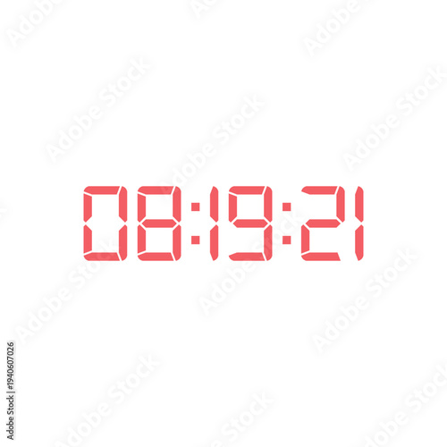 LED digital clock number for counter or calculator mockup design