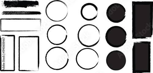 black and white hand made brush shape 