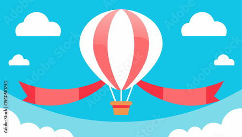 Illustration of a balloon in the sky view