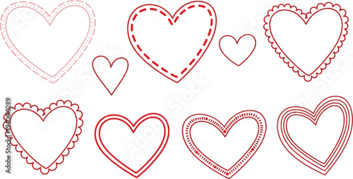 Assorted Pink and Red Hearts for Valentines Day Design