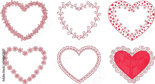 Assorted Heart-Shaped Frames for Valentines Day