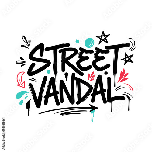 Street Vandal Graffiti Art Typography Design.