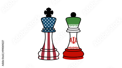 Chess pieces representing political tensions.
